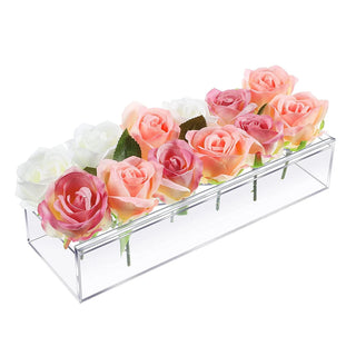 Clear Acrylic Rectangular Flower Vase